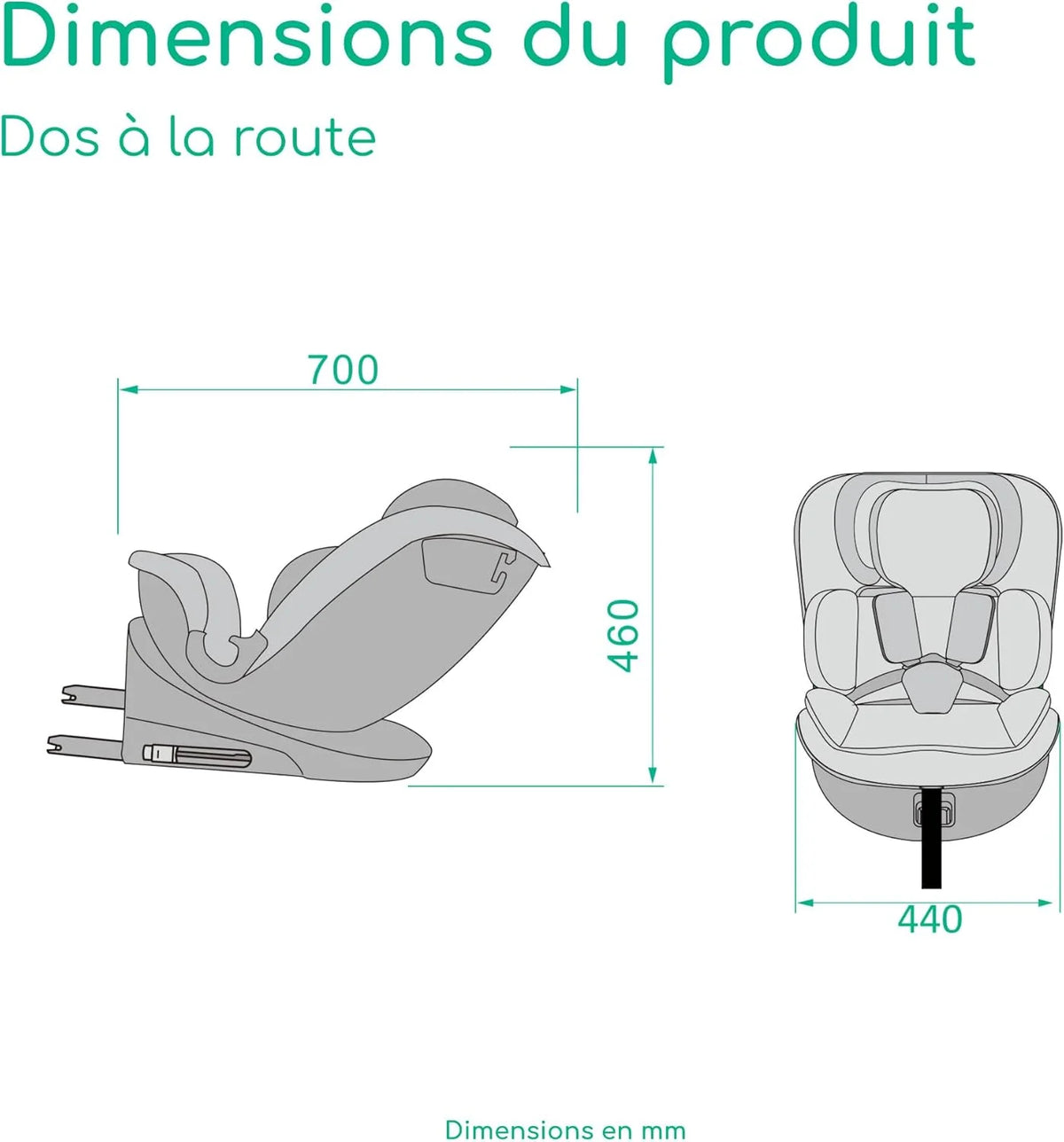 RevolveFix 360 i-Size, Siège Auto Pivotant 360, Siège Auto ISOFIX, Top Tether, 6 Positions Inclinaison