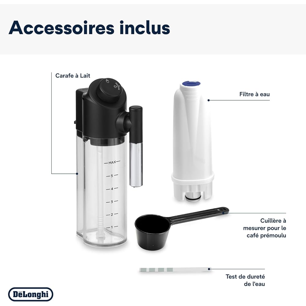 De'Longhi Magnifica Evo Next ECAM312.80.TB, Machine Café Automatique, Machine Café Grains pour Café et Cappuccino avec Écran Tactile Intuitif, 1450W, Noir/Titane : Cuisine et Maison