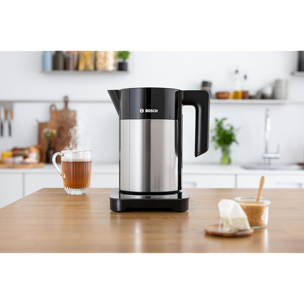 Bosch Electroménager TWK7203 Bouilloire électrique programmable, 2200 W, 1.7 liters, Noir/INOX : Cuisine et Maison