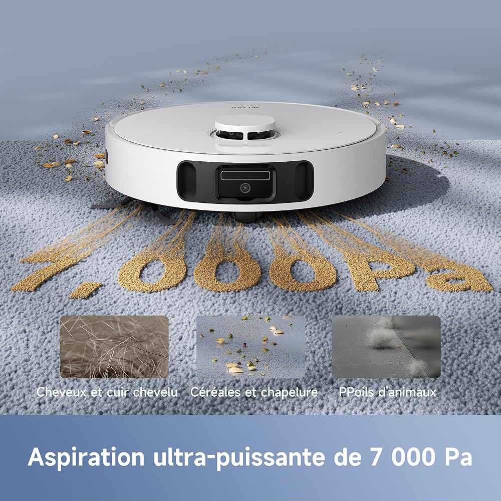 MOVA E30 Ultra Robot Aspirateur Laveur avec Vidage Automatique, Nettoyage Automatique des Serpillières, Technologie RoboSwing, Levage des Serpillières à 10,5 mm, Aspiration de 7 000 Pa : Cuisine et Maison